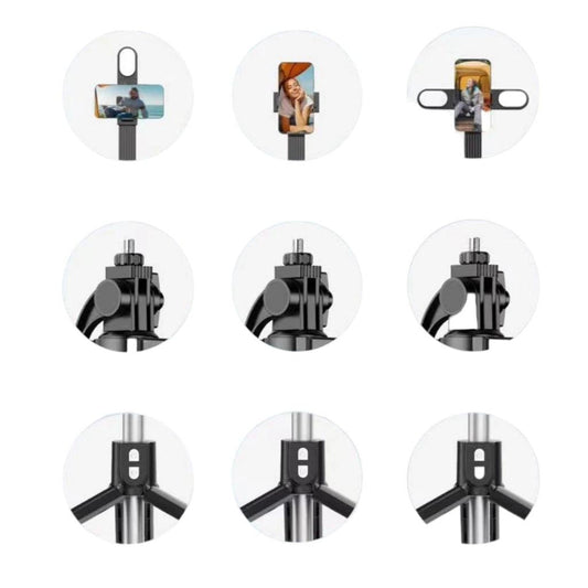 Live K10 PRO 6.5ft Tripod Stand with Ring Light, Bluetooth, Selfie Stick, DSLR/Mobile Stand